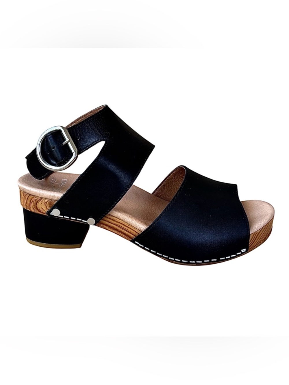 DANSKO Black Leather Sandals w/ Ankle Strap